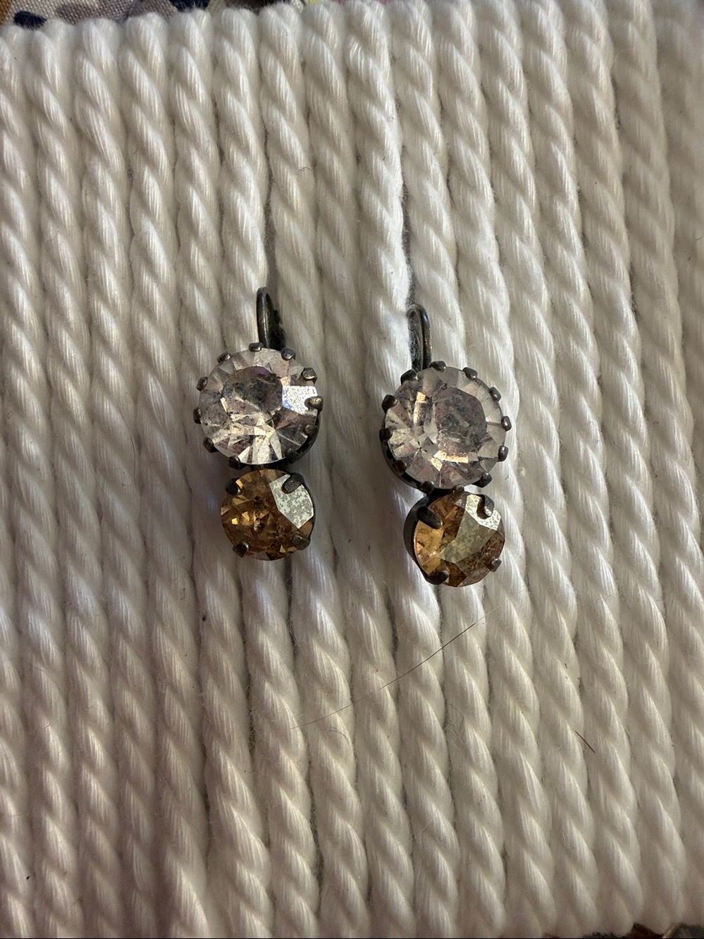 Sabina Drop Earrings with Clear and Champagne Stones